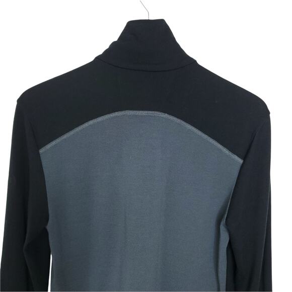 Icebreaker Merino Wool Half Zip Thermal Top Pullover Sweater S Black Gray - Picture 5 of 10